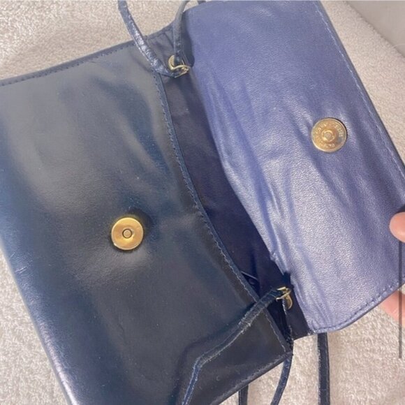 Vintage Navy Blue Cross Body Bag Shoulder Bag Clutch Purse - Picture 9 of 12